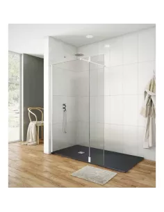 Paroi de douche fixe verre transparent 70*195 SCREEN BLACK CHESS - GME