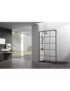 Paroi de douche fixe 90*195 SCREEN BLACK CHESS - GME