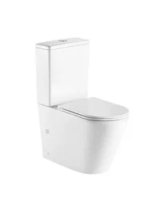 Pack WC TURIN BTW compact blanc brillant | Rimless, double chasse 3/6 L, sortie duale