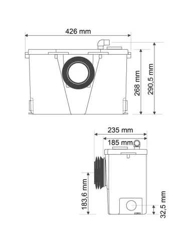 Broyeur pompe WC SIDER 400 W – pour WC seul