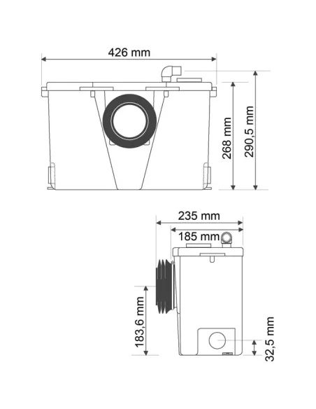 Broyeur pompe WC SIDER 400 W – pour WC seul