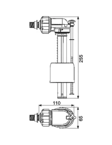 Robinet flotteur WC silencieux SIDER | Alimentation latérale 3/8"