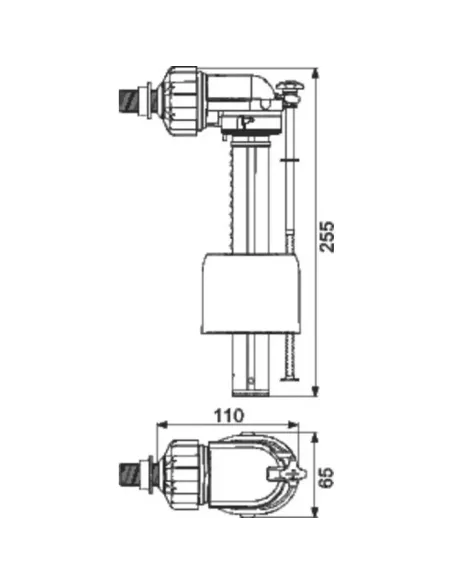 Robinet flotteur WC silencieux SIDER | Alimentation latérale 3/8"