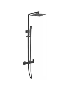 Colonne de douche noire INVERTER C GME | Carrée, tête extra-plate Ø 25 cm