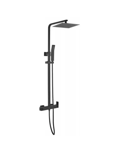 Colonne de douche noire INVERTER C GME | Carrée, tête extra-plate Ø 25 cm