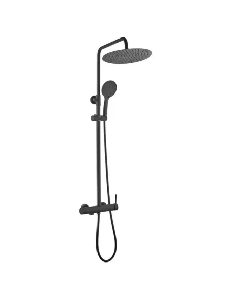 Colonne de douche noire INVERTER R GME | Monocommande, tête extra-plate Ø 25 cm