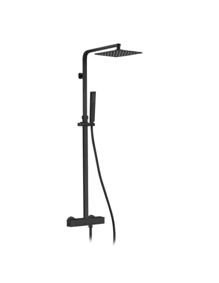 Colonne douche thermostatique noire ROUND ELITE GME | Tête Ø 25 cm