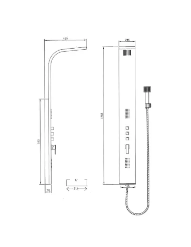 Colonne de douche hydromassante GOCTA GME chromée | 3 fonctions et 2 jets