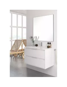 Meuble salle de bain complet blanc laqué BOX 100 - OPENBATH