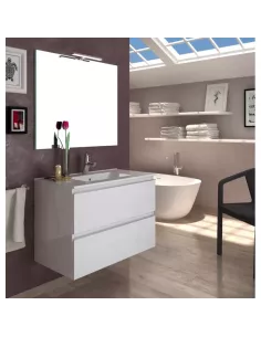 Meuble salle de bain complet blanc laqué AVANT 100 - OPENBATH