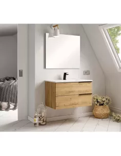 Meuble de salle de bain complet chêne LINE 100 - OPENBATH