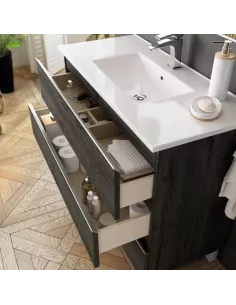 Meuble salle de bain au sol complet ebony AVANT 100 - OPENBATH