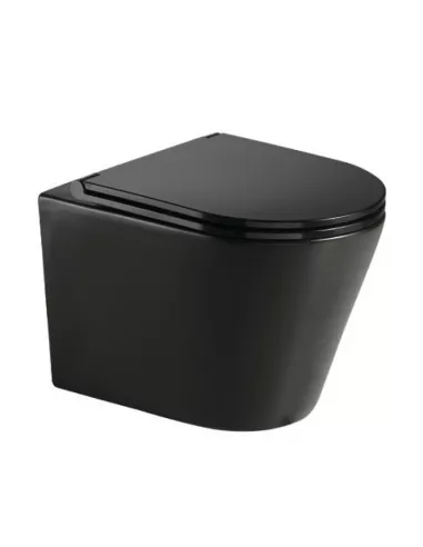 WC suspendu sans bride noir mat Turin soft close – AQUORE