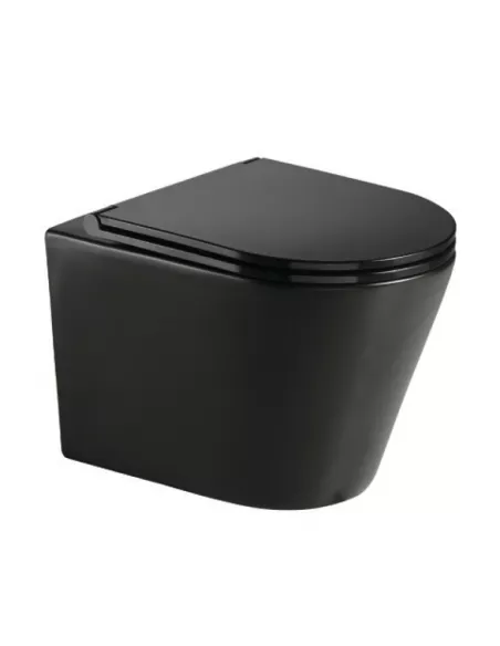 WC suspendu sans bride noir mat Turin soft close – AQUORE