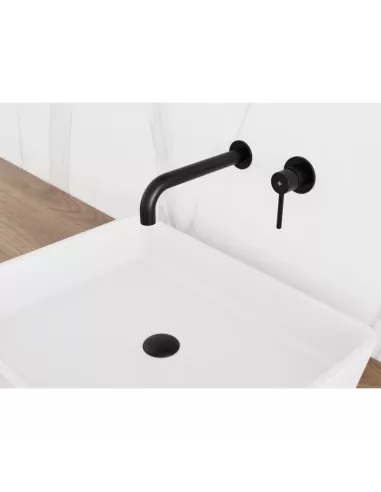 Mitigeur lavabo encastré noir Sirio GME – mural, laiton