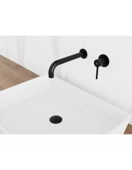 Mitigeur lavabo encastré noir Sirio GME – mural, laiton