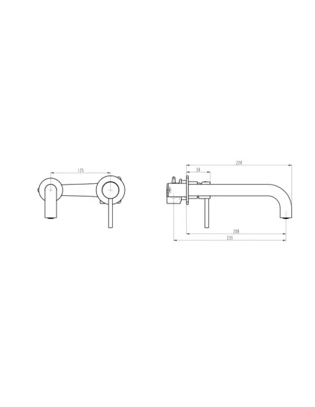 Mitigeur lavabo encastré or Sirio GME – mural, laiton doré