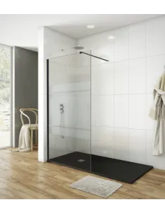 Paroi de douche fixe verre Frost Plus 80 cm SCREEN BLACK - GME