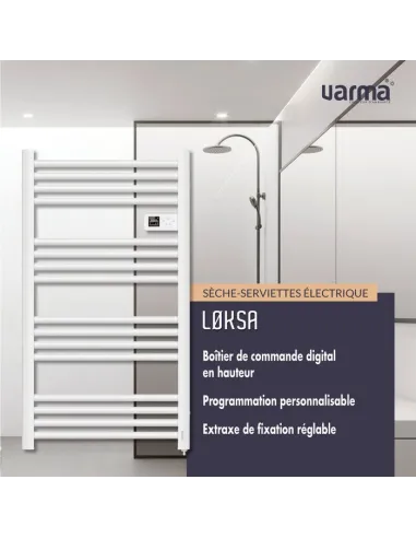 Sèche-serviettes électrique Løksa Varma 500W blanc mat digital