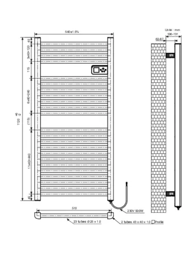 Sèche-serviettes électrique Løksa Varma 750W blanc mat digital