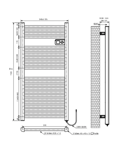 Sèche-serviettes électrique Løksa Varma 750W blanc mat digital