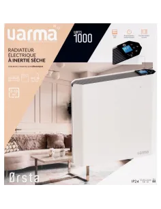 Radiateur à inertie sèche Varma 1000 W, écran LCD, blanc