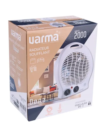 Radiateur soufflant Varma 2000 W avec ventilation froide