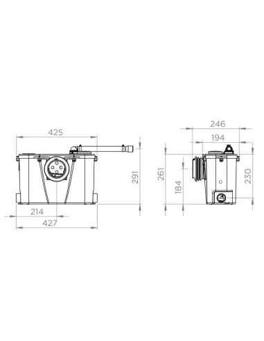 Broyeur pompe WC, lavabo et douche SIDER 550 W
