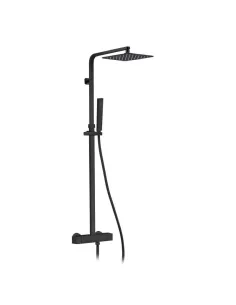 Colonne de douche thermostatique noir Quadra Elite GME | Design noir mat, tête XXL, confort de douche