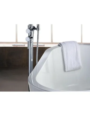 Mitigeur baignoire îlot sur pied Round chromé, bec arqué GME