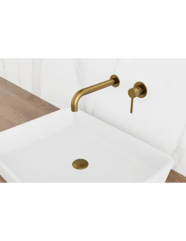 Mitigeur lavabo encastré or Sirio GME – mural, laiton doré