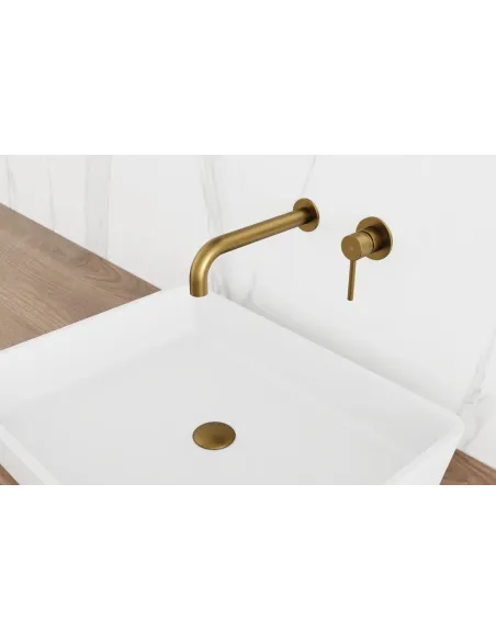 Mitigeur lavabo encastré or Sirio GME – mural, laiton doré